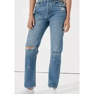 American Eagle 90s Boyfriend Jeans Size 0 Vintage Paint Splatter Edt. Distressed